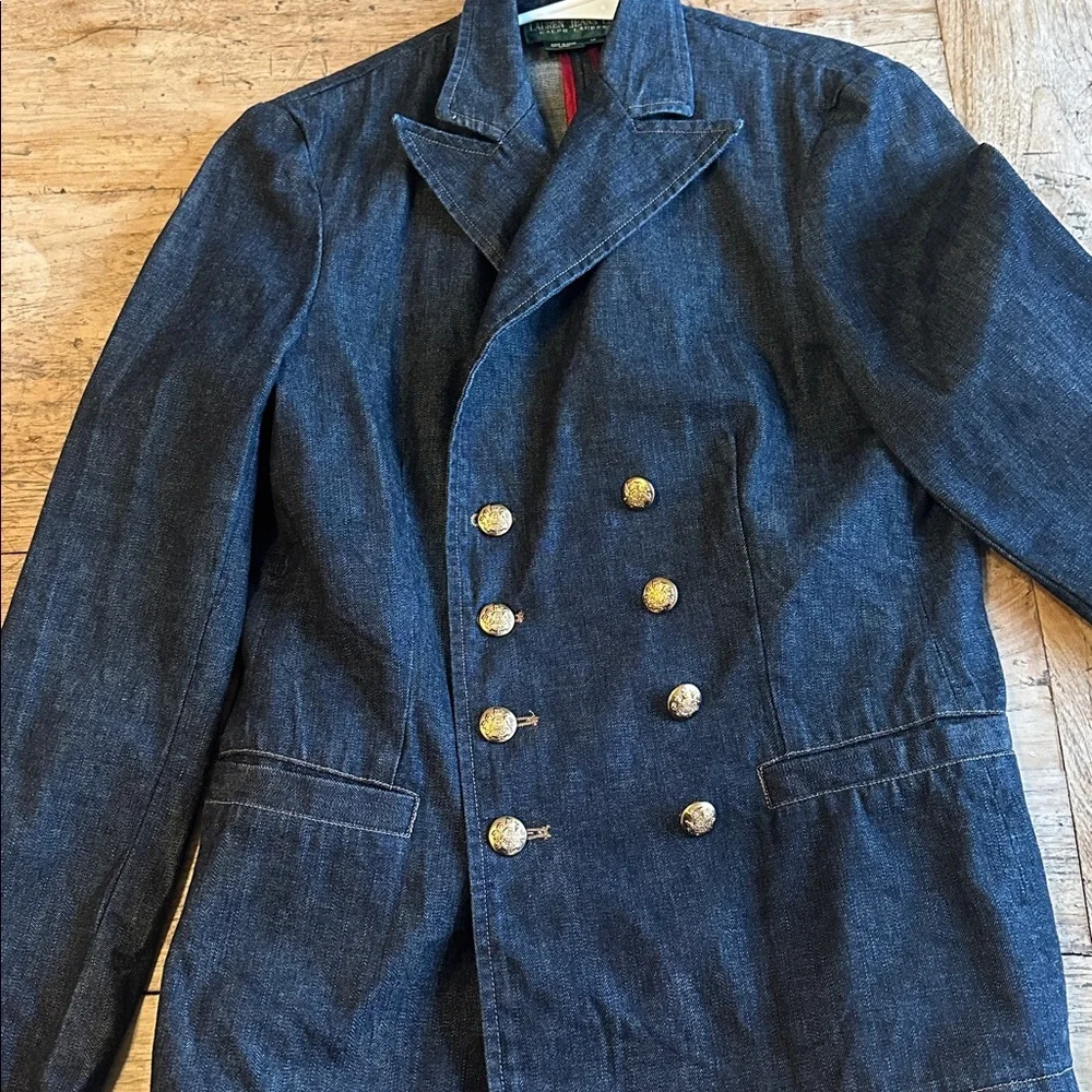 Vintage Lauren Jeans Co. Denim Blazer – Double-Breasted | Size Medium - Picture 7 of 14